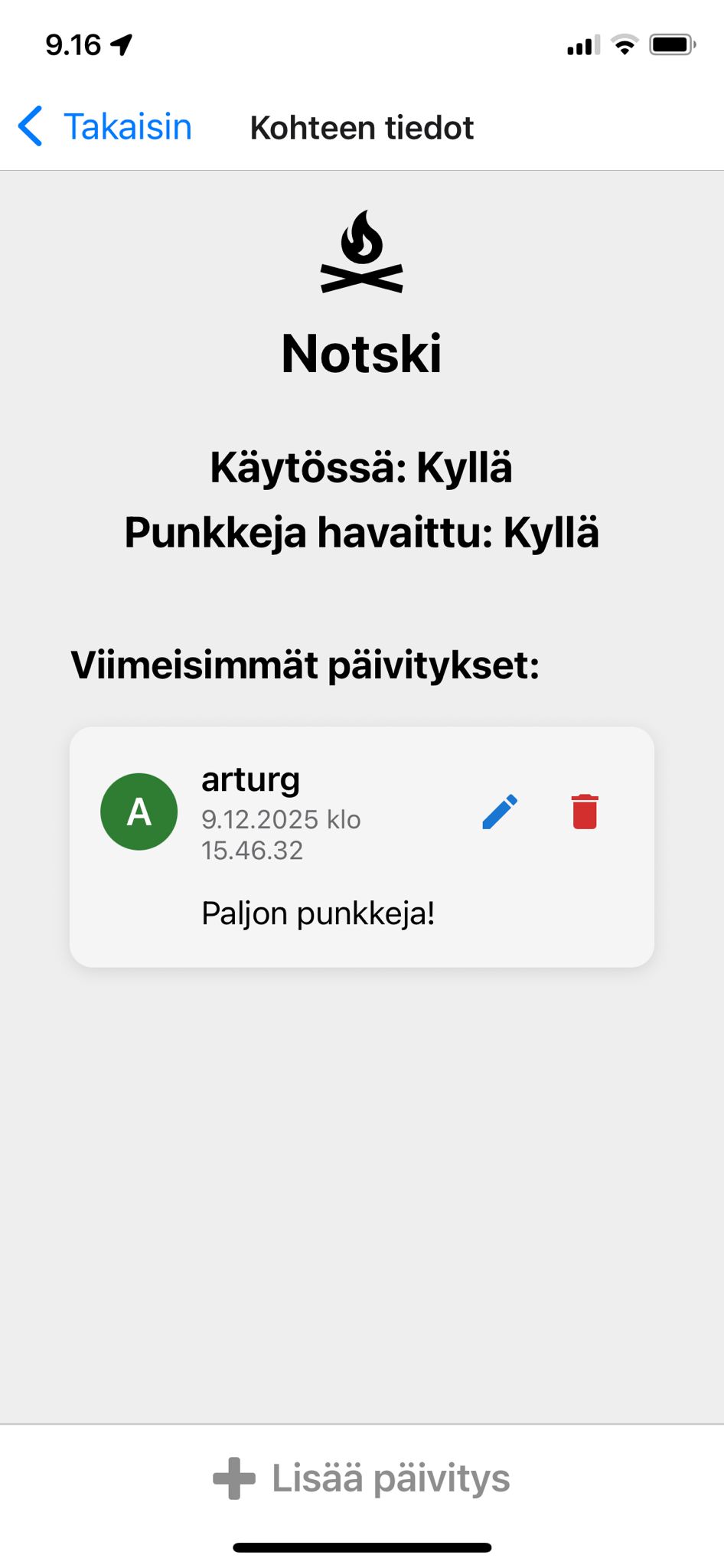 RetkiRapsa kohteen yksityiskohtaiset tiedot ja päivitykset